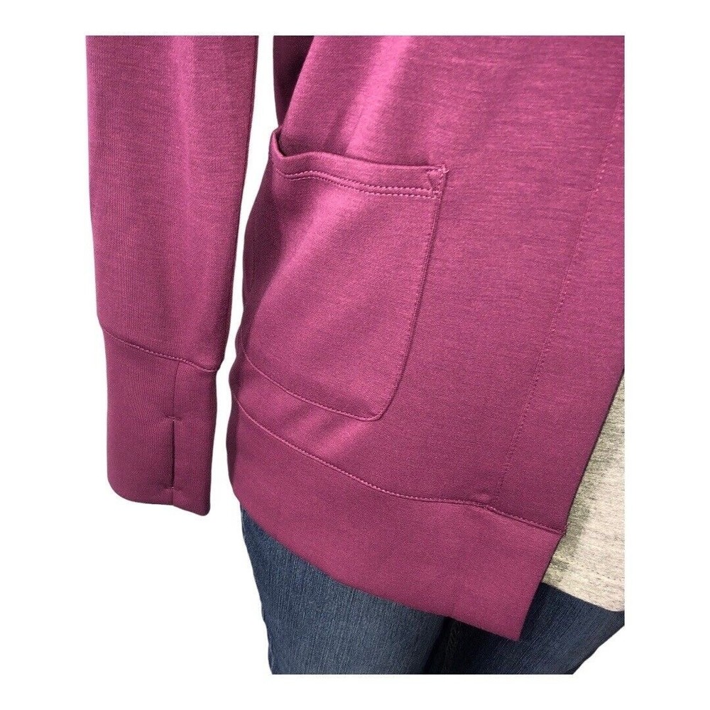 Gaian Small Women Cardigan, Sweater Hoodie 2 Pocket Purple Yoga Activewear NWT - Picture 16 of 16